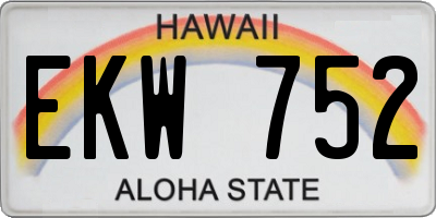 HI license plate EKW752