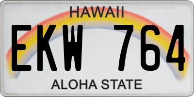 HI license plate EKW764