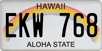 HI license plate EKW768