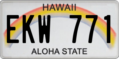 HI license plate EKW771