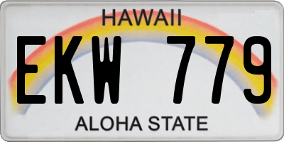 HI license plate EKW779
