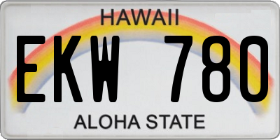 HI license plate EKW780