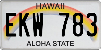HI license plate EKW783