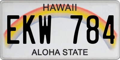 HI license plate EKW784