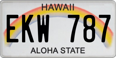 HI license plate EKW787