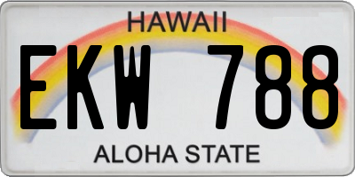HI license plate EKW788