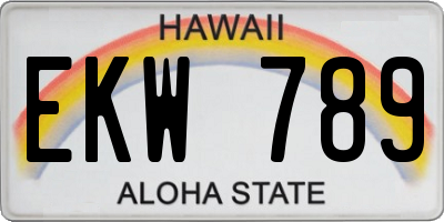 HI license plate EKW789