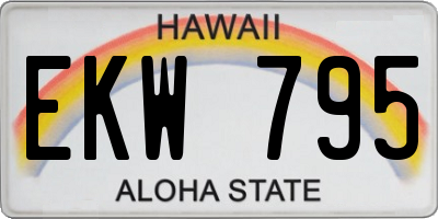 HI license plate EKW795