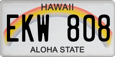 HI license plate EKW808