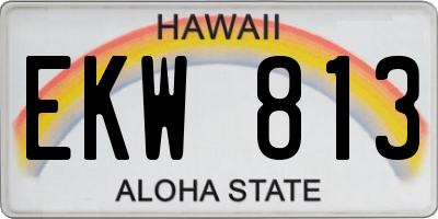 HI license plate EKW813