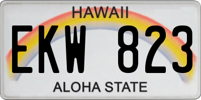 HI license plate EKW823
