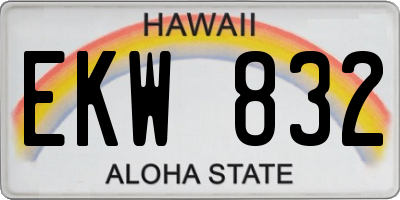 HI license plate EKW832