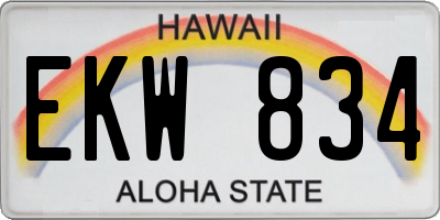 HI license plate EKW834