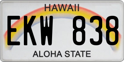 HI license plate EKW838