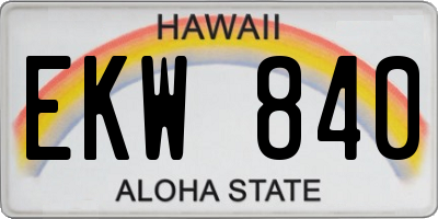 HI license plate EKW840