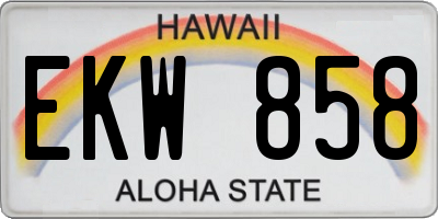 HI license plate EKW858