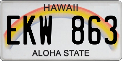 HI license plate EKW863