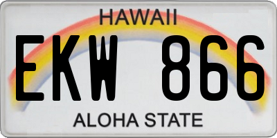 HI license plate EKW866