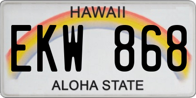 HI license plate EKW868