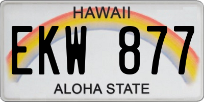 HI license plate EKW877