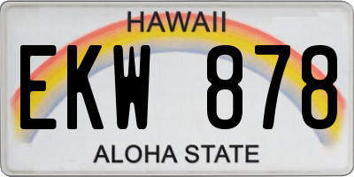 HI license plate EKW878