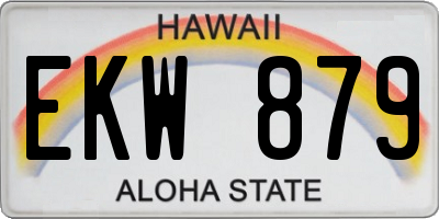 HI license plate EKW879