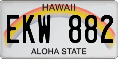 HI license plate EKW882