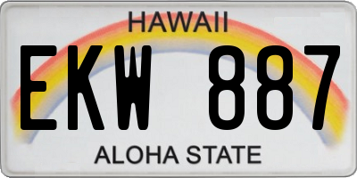 HI license plate EKW887