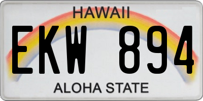 HI license plate EKW894