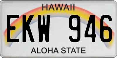 HI license plate EKW946