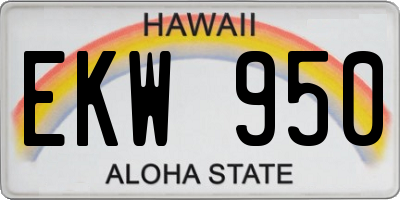 HI license plate EKW950