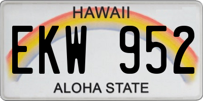 HI license plate EKW952