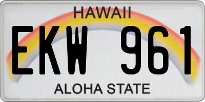 HI license plate EKW961