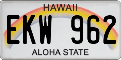 HI license plate EKW962