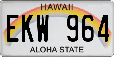 HI license plate EKW964