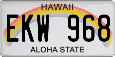 HI license plate EKW968