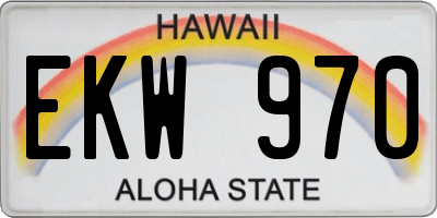 HI license plate EKW970