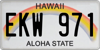 HI license plate EKW971