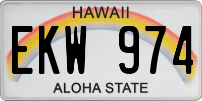 HI license plate EKW974