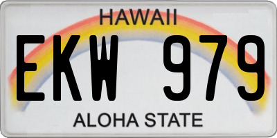 HI license plate EKW979