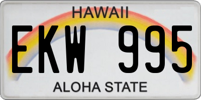 HI license plate EKW995