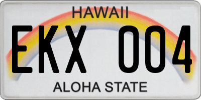HI license plate EKX004