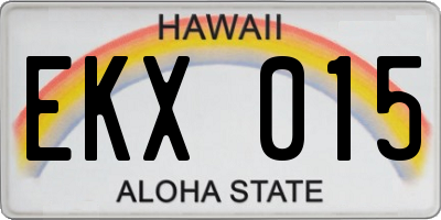 HI license plate EKX015