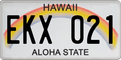 HI license plate EKX021