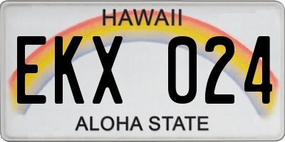 HI license plate EKX024