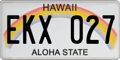 HI license plate EKX027