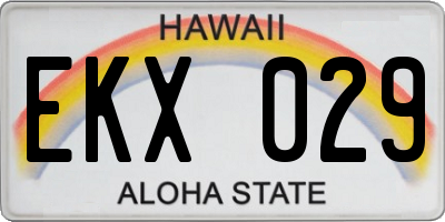 HI license plate EKX029