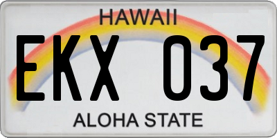 HI license plate EKX037