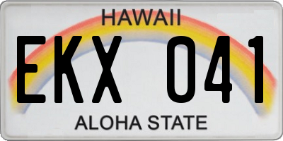 HI license plate EKX041