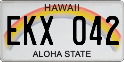 HI license plate EKX042